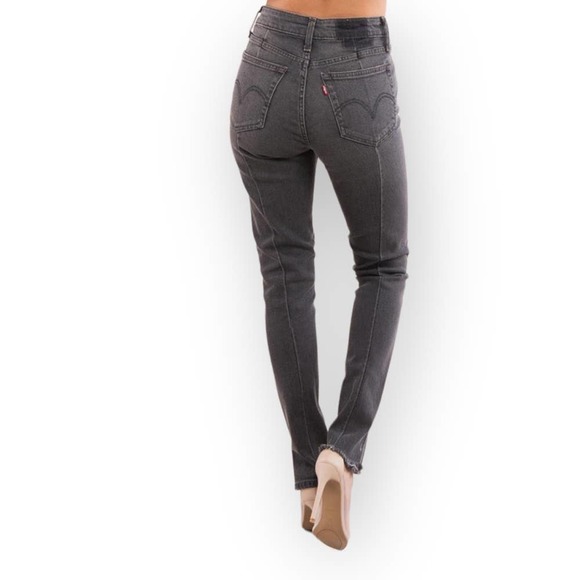 Levi's Altered 721 High Rise Skinny Gray Raw Hem Jeans Size 27 - Picture 3 of 11